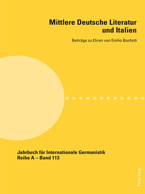 cover image of Mittlere Deutsche Literatur und Italien